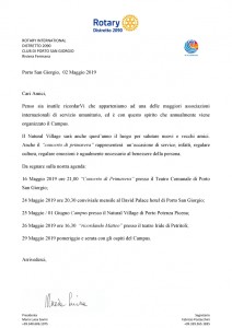 LETTERA MAGGIO 2019