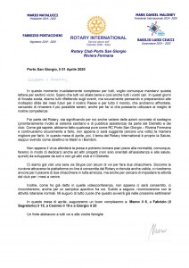 Lettera del mese di Aprile 2020