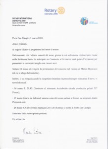 Lettera del mese di Marzo 2018