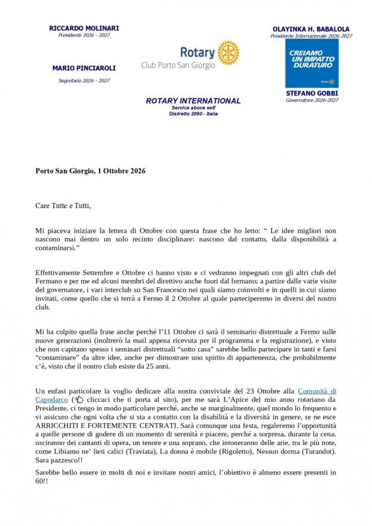 Lettera del mese di Ottobre 2026-27 RC Porto San Giorgio - Riccardo Molinari_page-0001