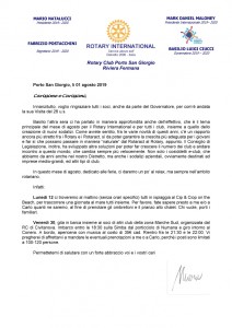 Lettera del mese di agosto 2019