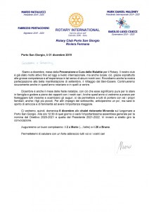 Lettera del mese di dicembre 2019