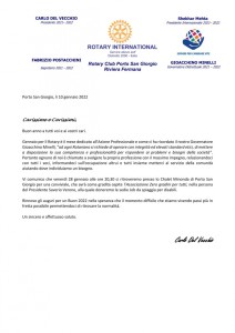 Lettera del mese di gennaio 2022