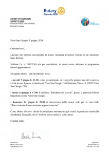 Lettera del mese di giugno 2018