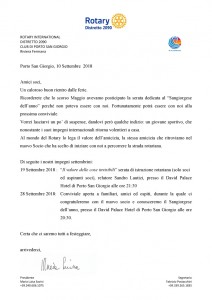 Lettera mese Settembre 2018