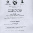 Ciclo di 5 incontri dedicato al “BON TON” ovvero LE BUONE MANIERE Relatore: Prof. Massimo Silenzi – Docente di Storia dell’Arte e del Costume Gli incontri si terranno presso la […]